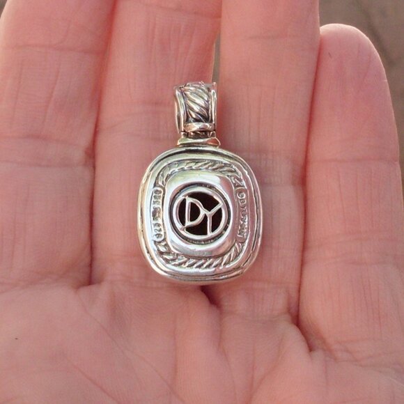 Rare & Retired David Yurman Albion Garnet Enhancer Pendant w/Chain - Picture 7 of 13